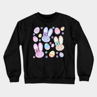 Adorable easter bunny and easter egg illustration Crewneck Sweatshirt